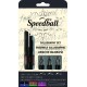 A fountain pen set with three Speedball tips