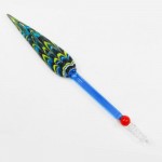 Peacock Feather Shaped Glass Dip Pen